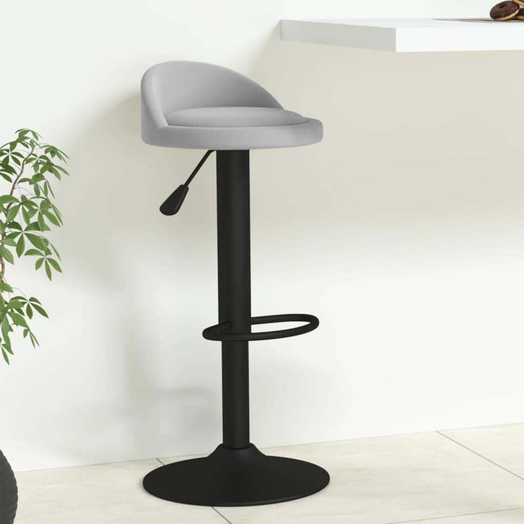 Tabouret de bar Gris clair Velours - XIOS