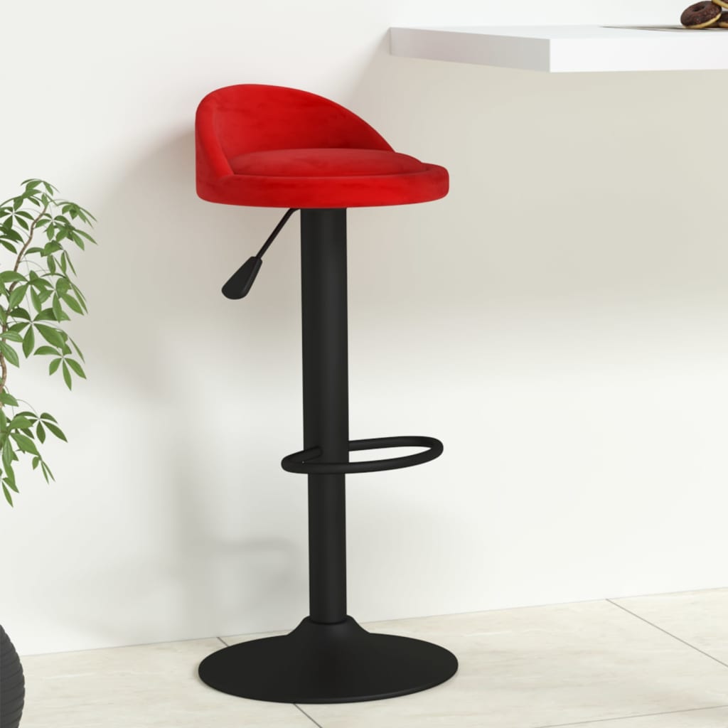 Tabouret de bar Rouge bordeaux Velours - XIOS