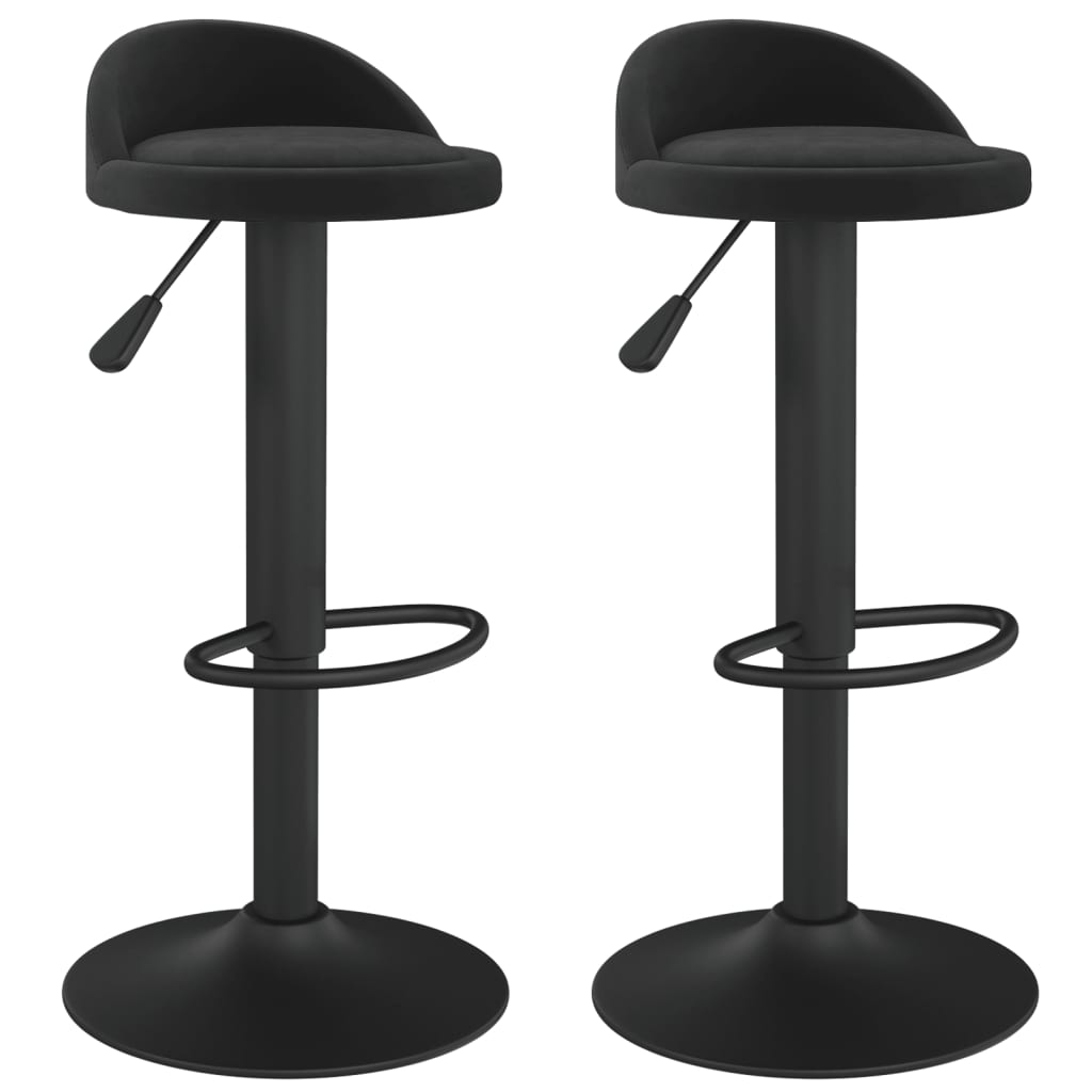 Tabourets de bar lot de 2 Noir Velours - XIOS