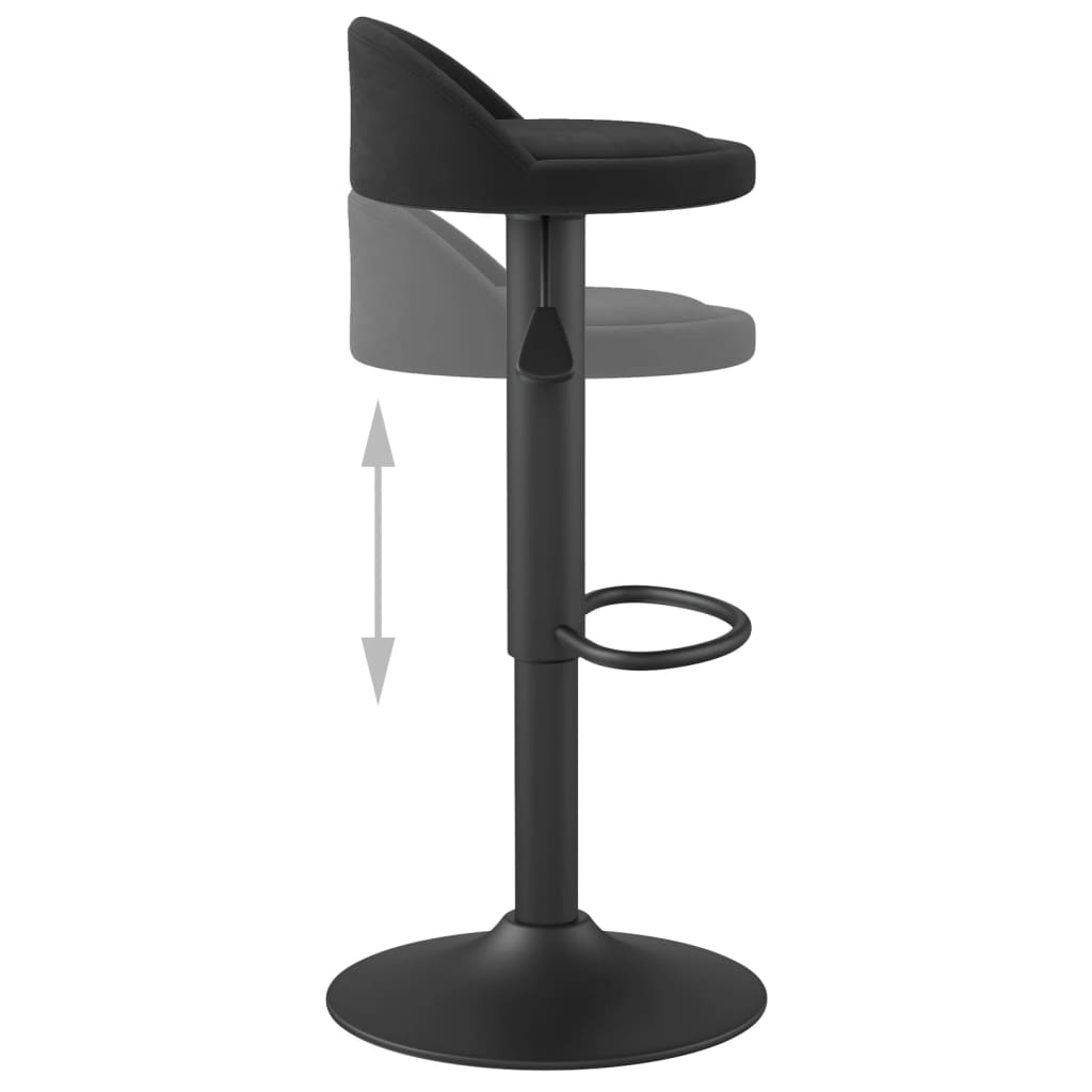 Tabourets de bar lot de 2 Noir Velours - XIOS