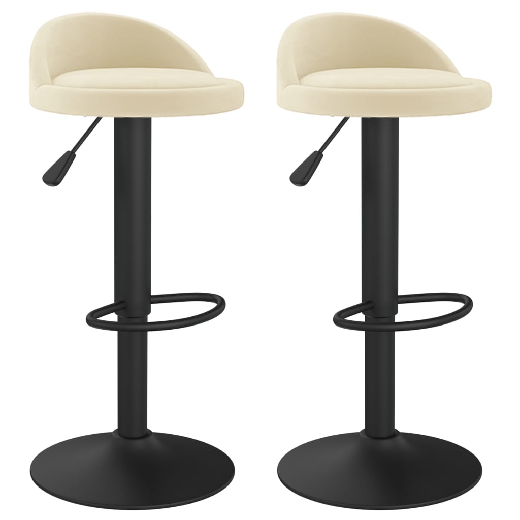 Tabourets de bar lot de 2 crème velours - XIOS