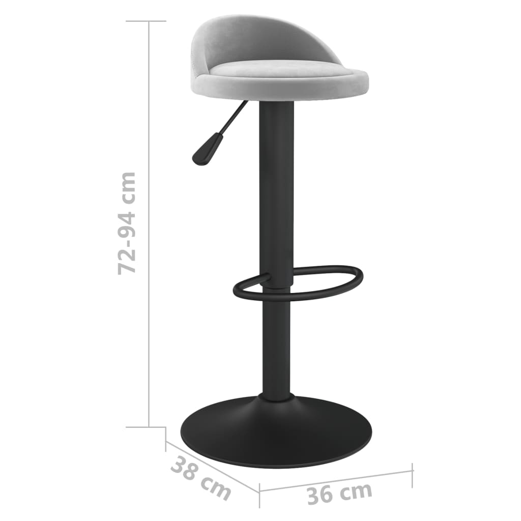 Tabourets de bar lot de 2 gris clair velours - XIOS