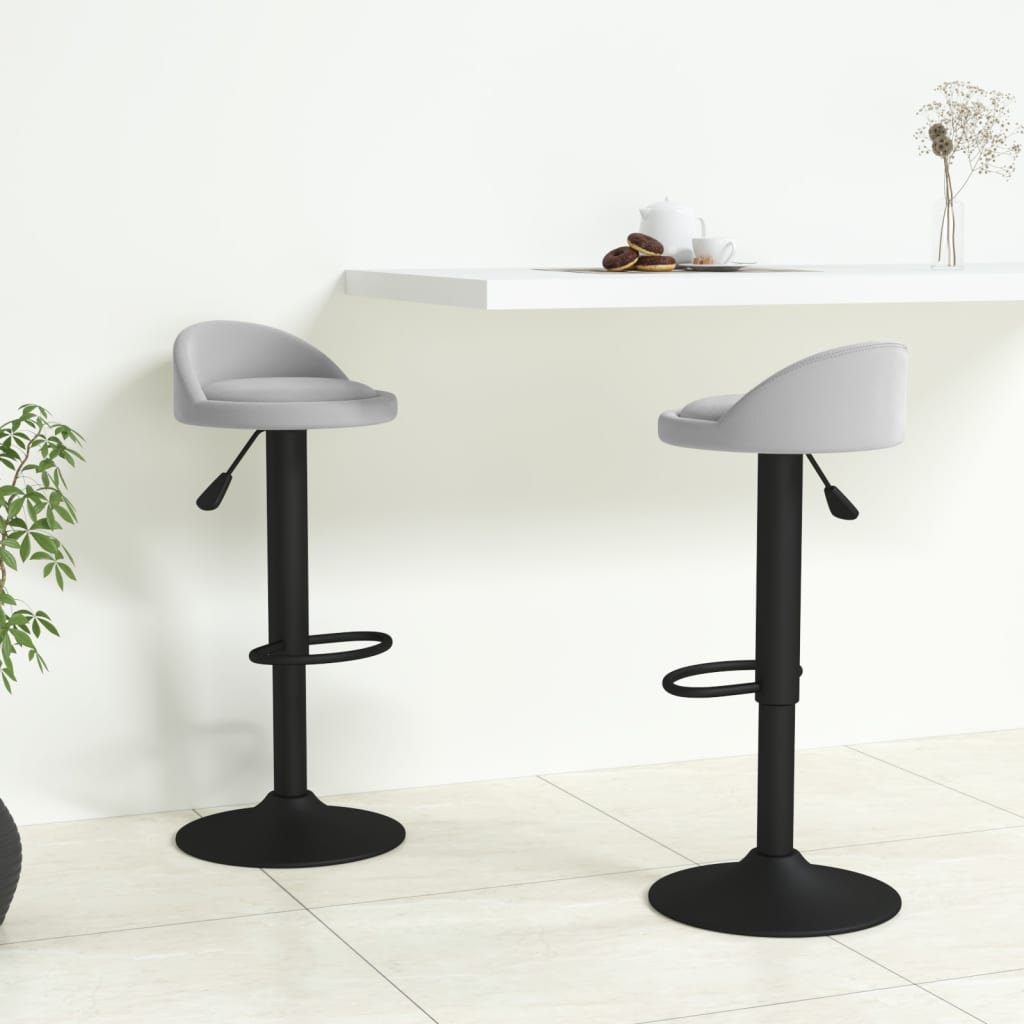 Tabourets de bar lot de 2 gris clair velours - XIOS