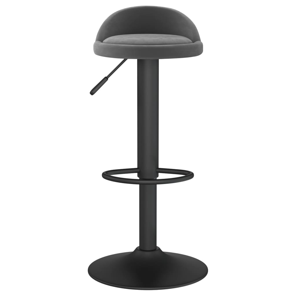 Tabourets de bar lot de 2 gris foncé velours - XIOS