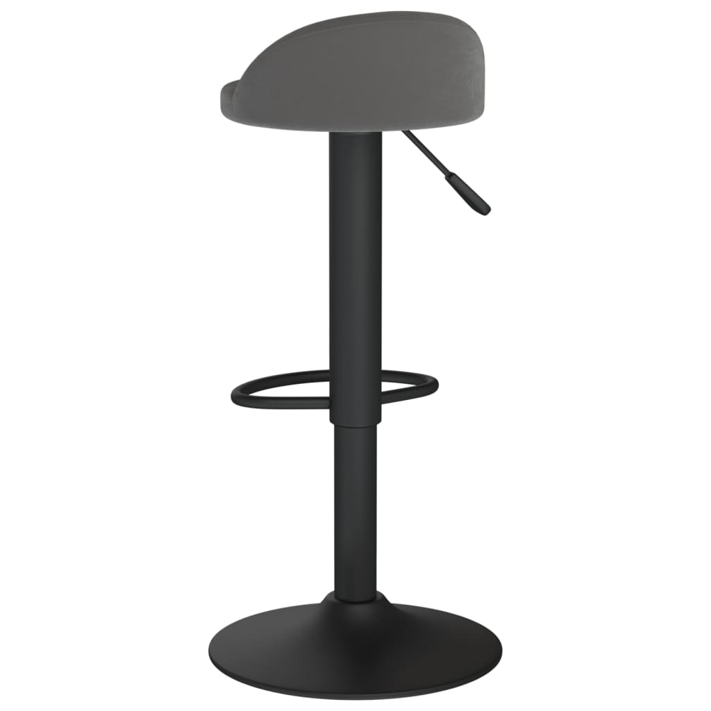 Tabourets de bar lot de 2 gris foncé velours - XIOS