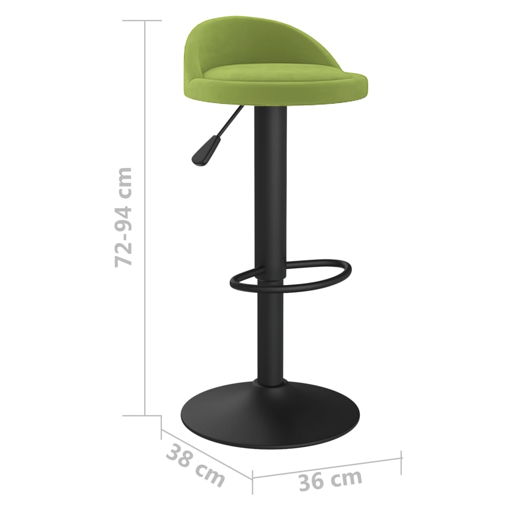Tabourets de bar lot de 2 vert clair velours - XIOS