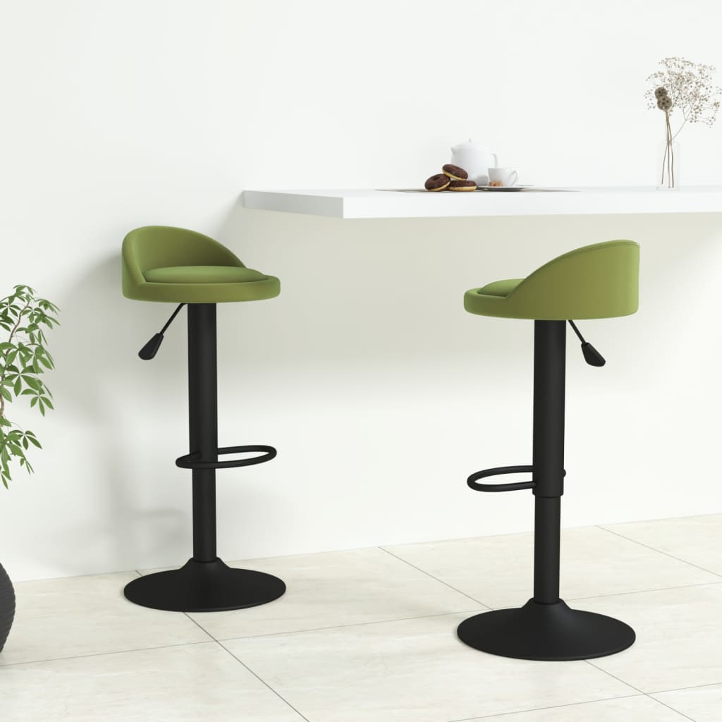 Tabourets de bar lot de 2 vert clair velours - XIOS