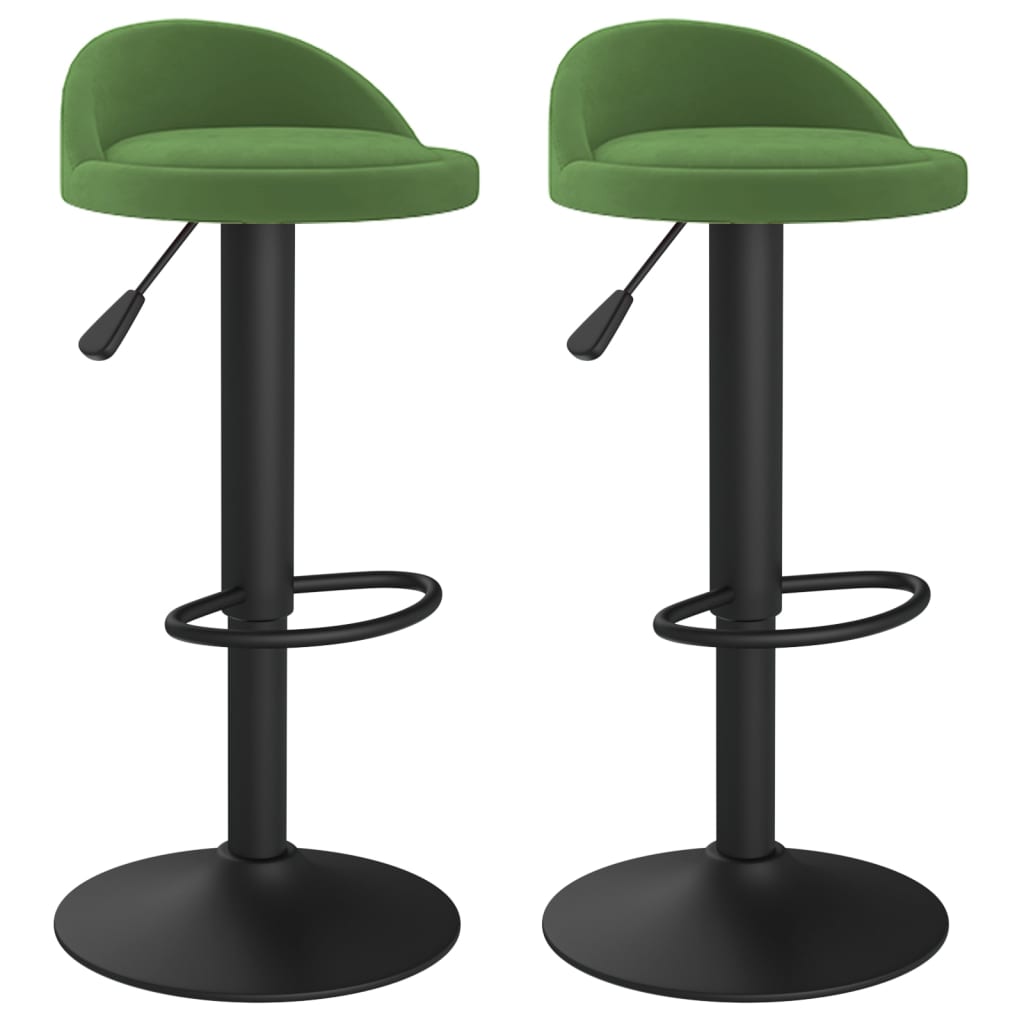 Tabourets de bar lot de 2 vert foncé velours - XIOS
