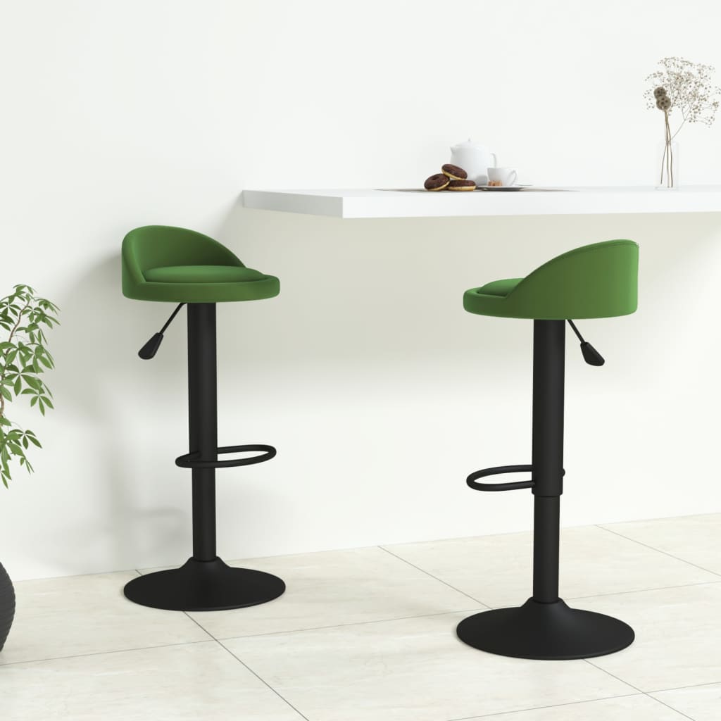 Tabourets de bar lot de 2 vert foncé velours - XIOS
