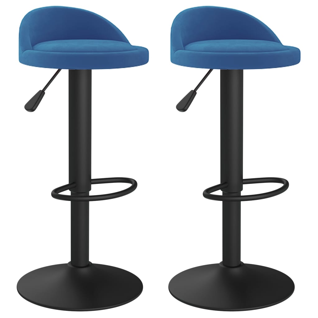 Tabourets de bar lot de 2 bleu velours - XIOS
