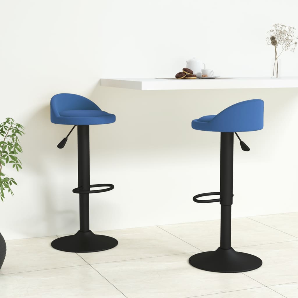 Tabourets de bar lot de 2 bleu velours - XIOS