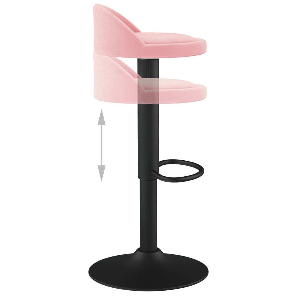 Tabourets de bar lot de 2 rose velours - XIOS