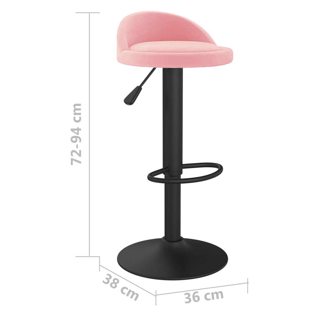 Tabourets de bar lot de 2 rose velours - XIOS