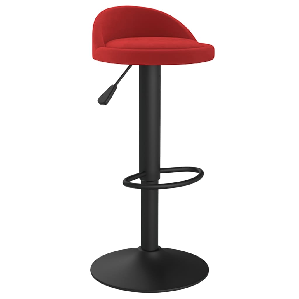 Tabourets de bar lot de 2 rouge bordeaux velours - XIOS