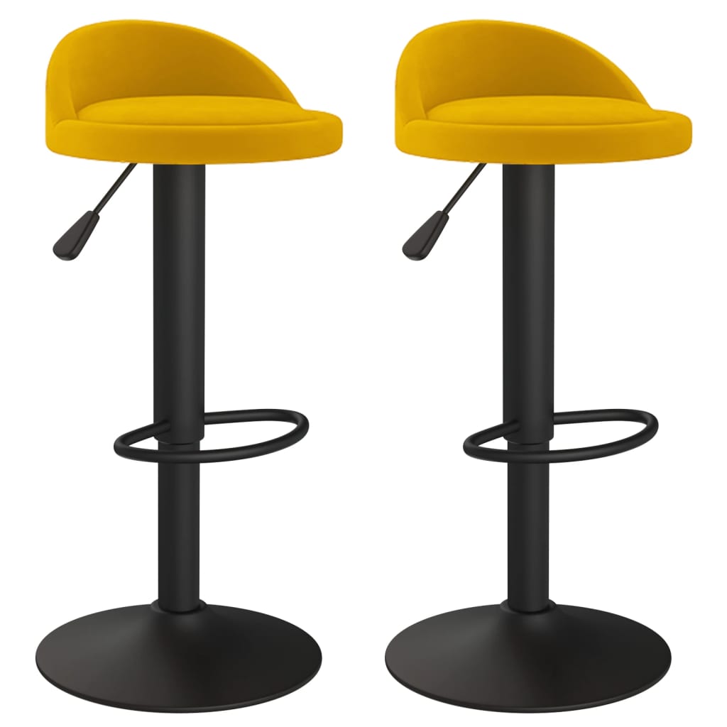 Tabourets de bar lot de 2 Jaune Velours - XIOS