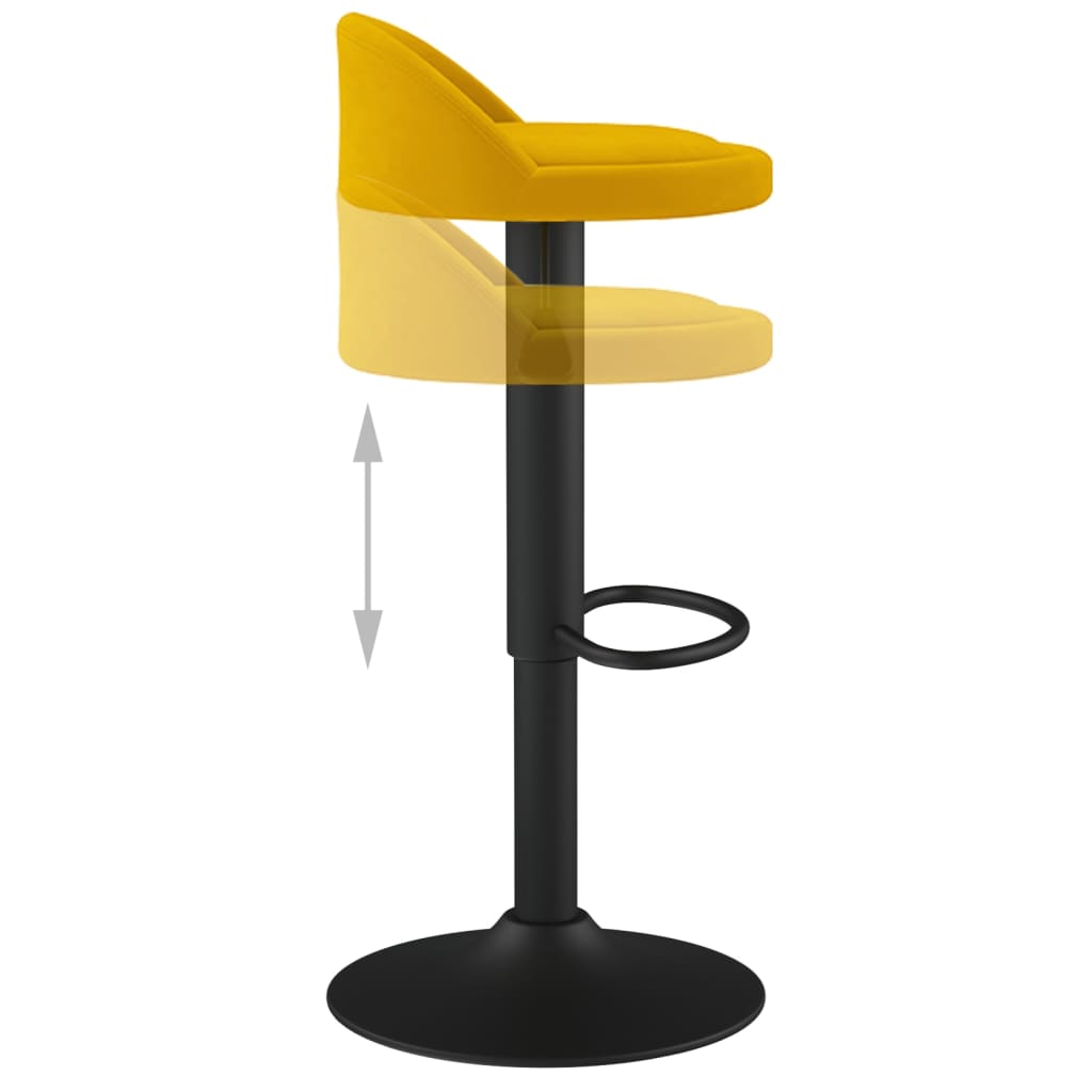 Tabourets de bar lot de 2 Jaune Velours - XIOS