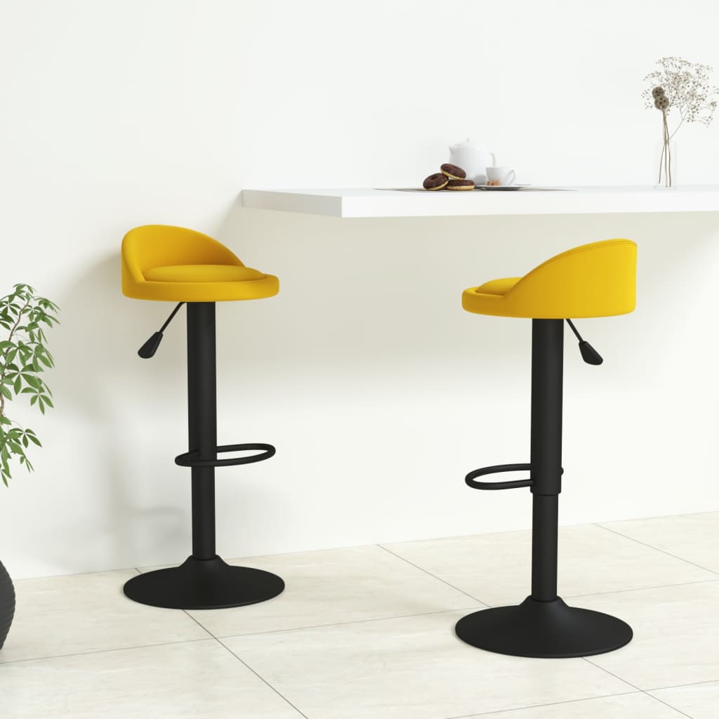 Tabourets de bar lot de 2 Jaune Velours - XIOS
