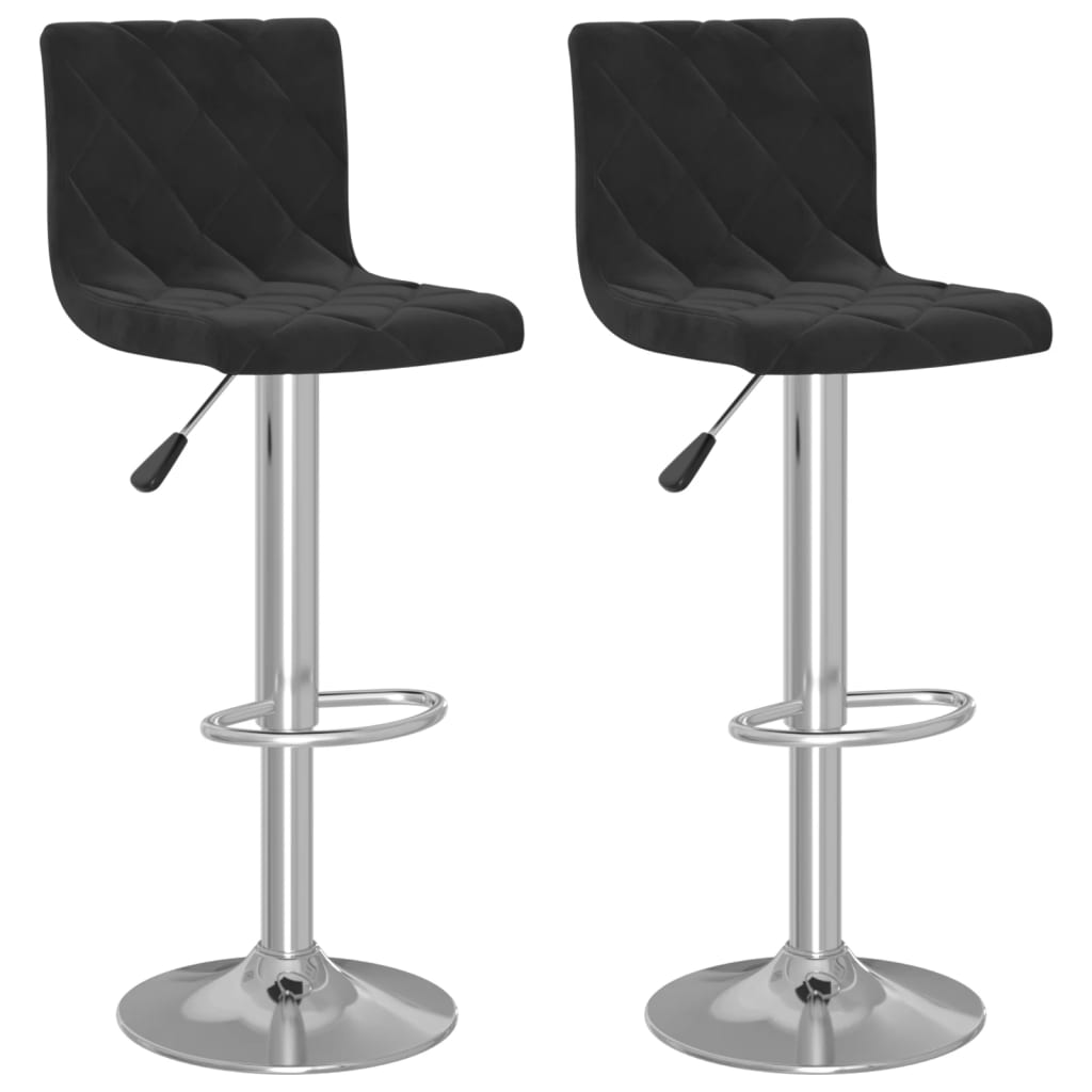 Tabourets de bar lot de 2 noir velours - XIOS