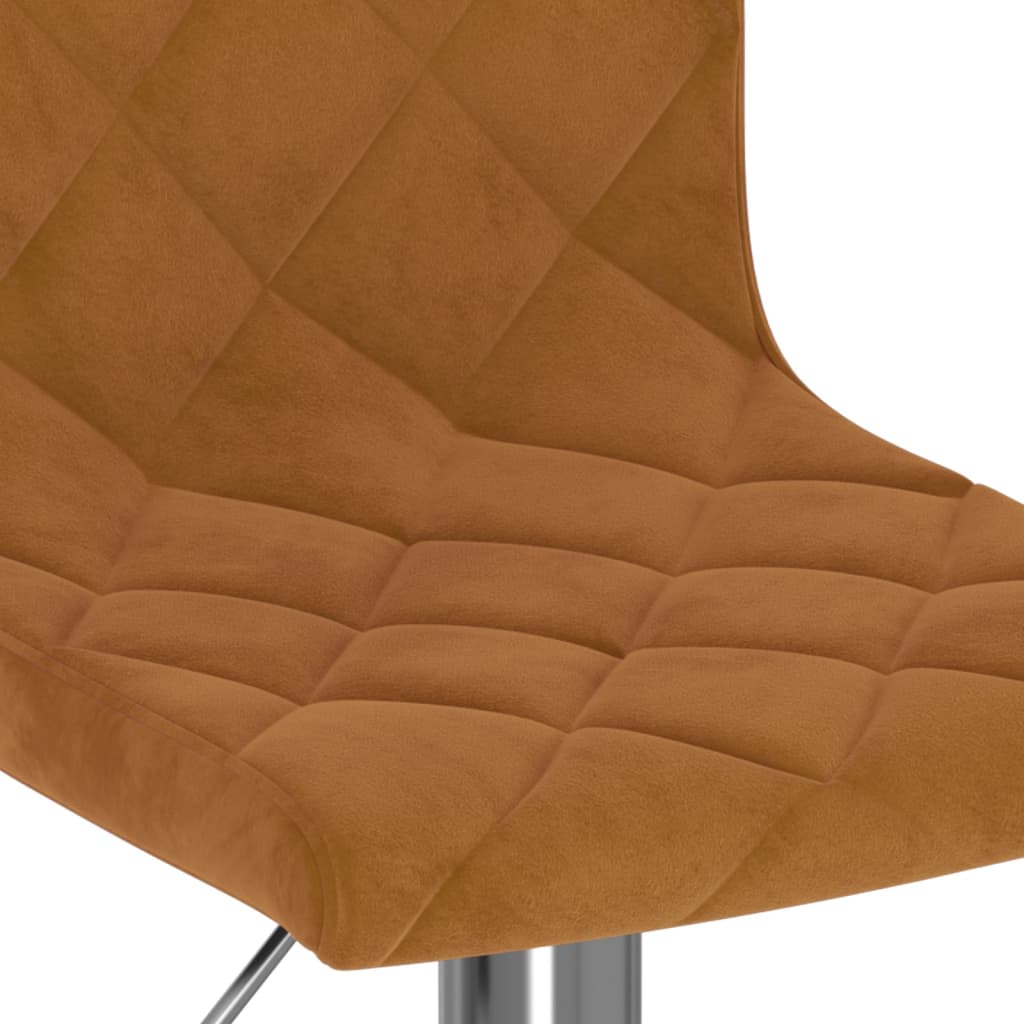 Tabourets de bar lot de 2 marron velours
