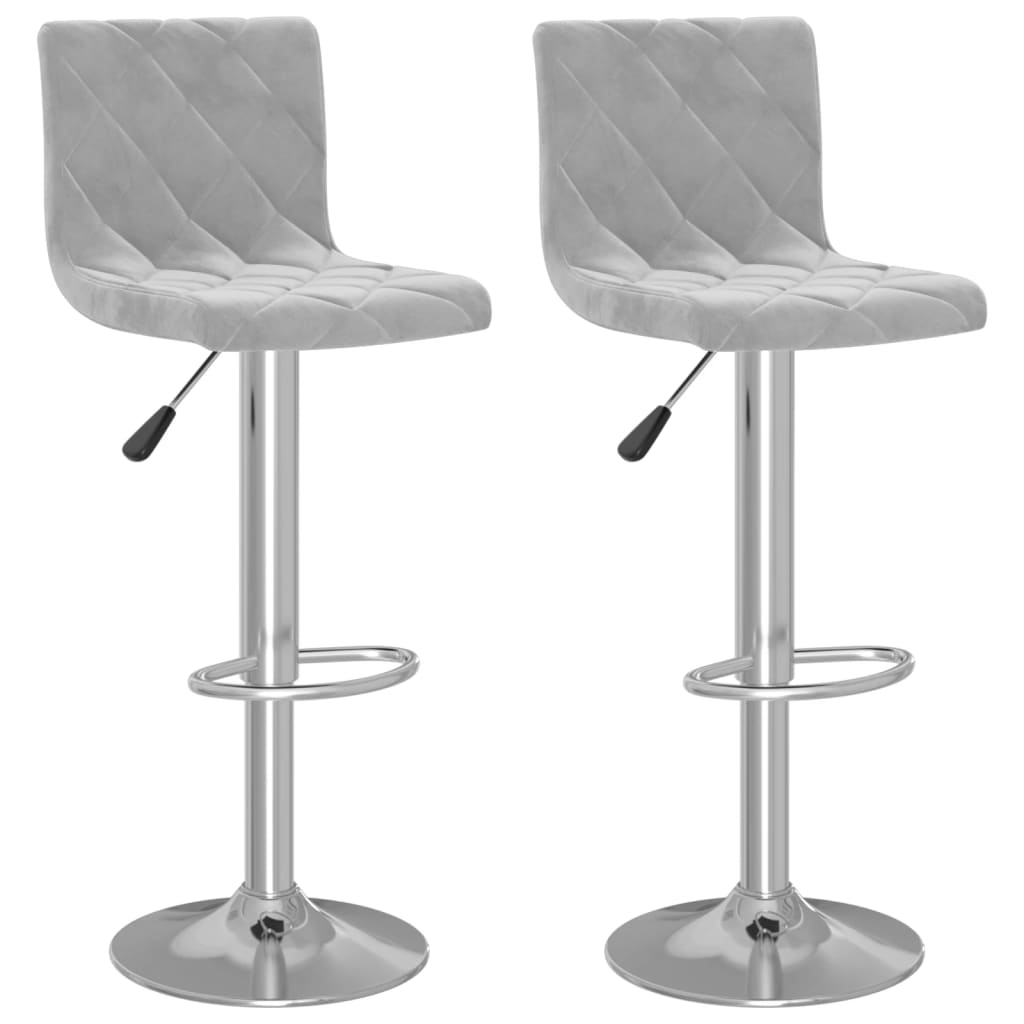 Tabourets de bar lot de 2 gris clair velours - XIOS