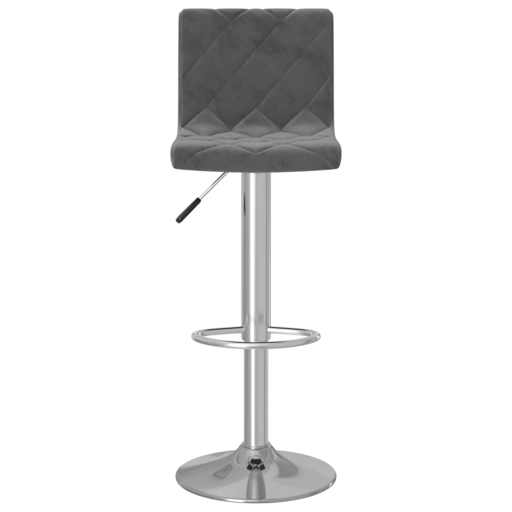 Tabourets de bar lot de 2 gris foncé velours - XIOS