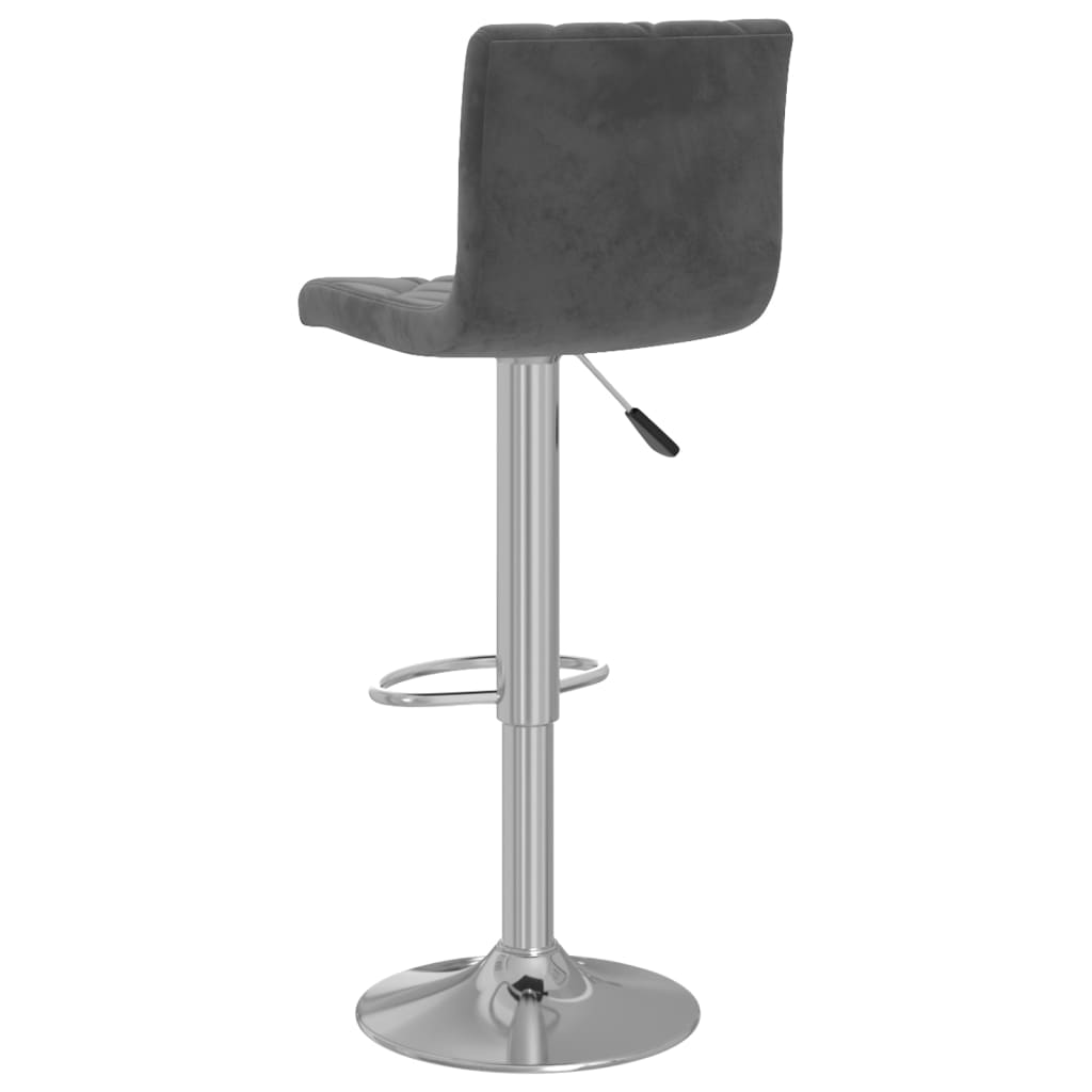 Tabourets de bar lot de 2 gris foncé velours - XIOS