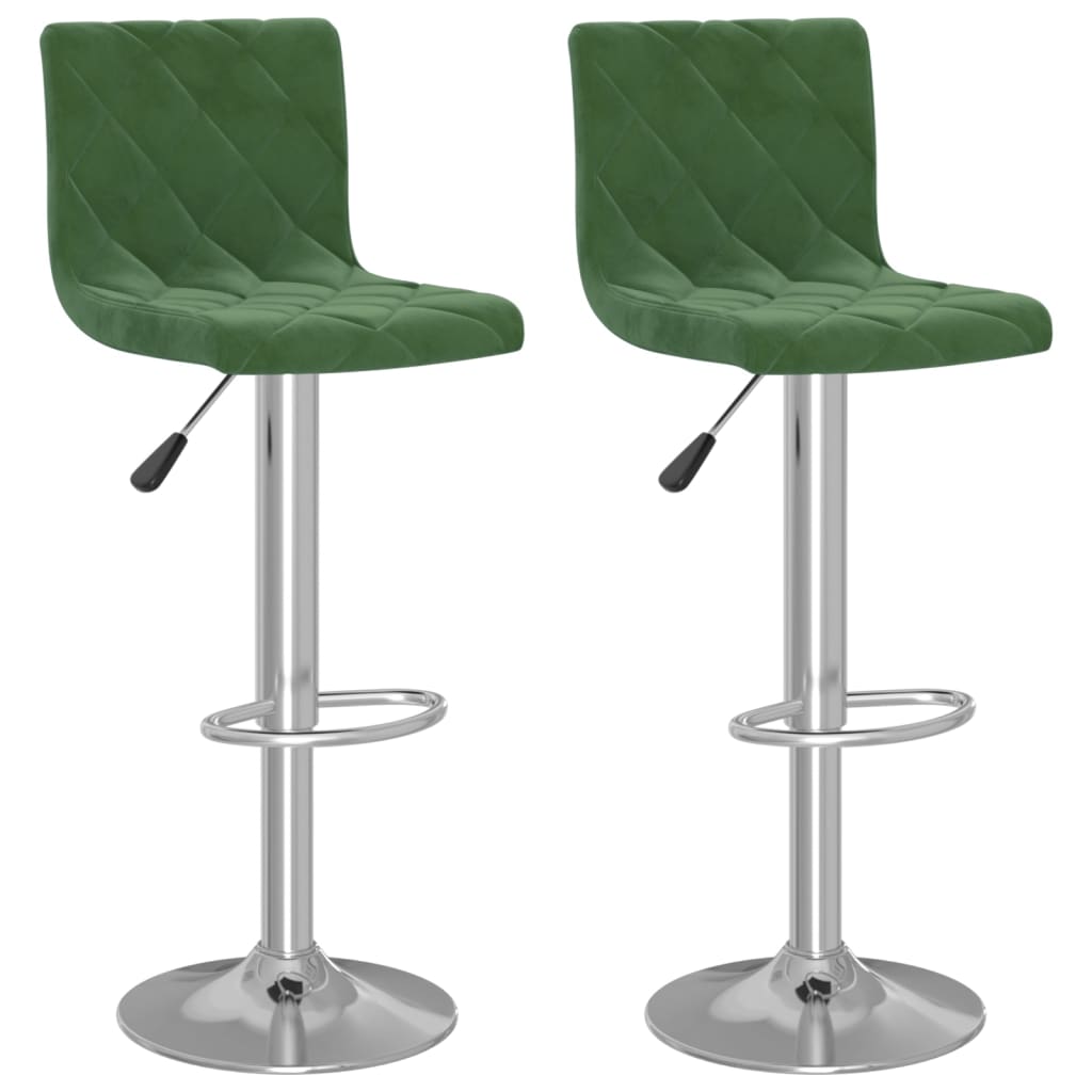 Tabourets de bar lot de 2 vert foncé velours - XIOS