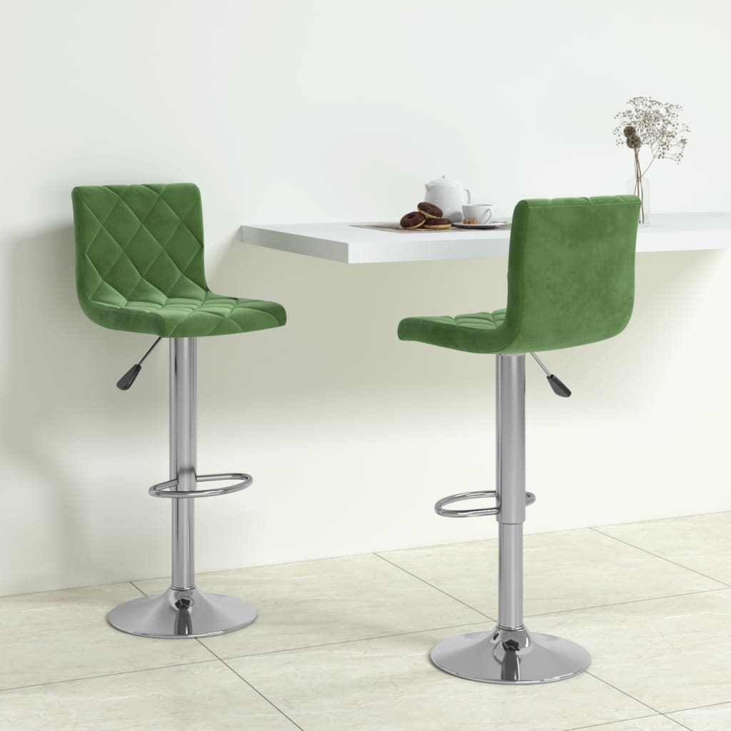 Tabourets de bar lot de 2 vert foncé velours - XIOS