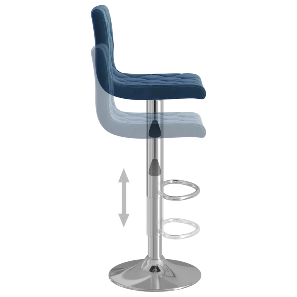 Tabourets de bar lot de 2 bleu velours - XIOS