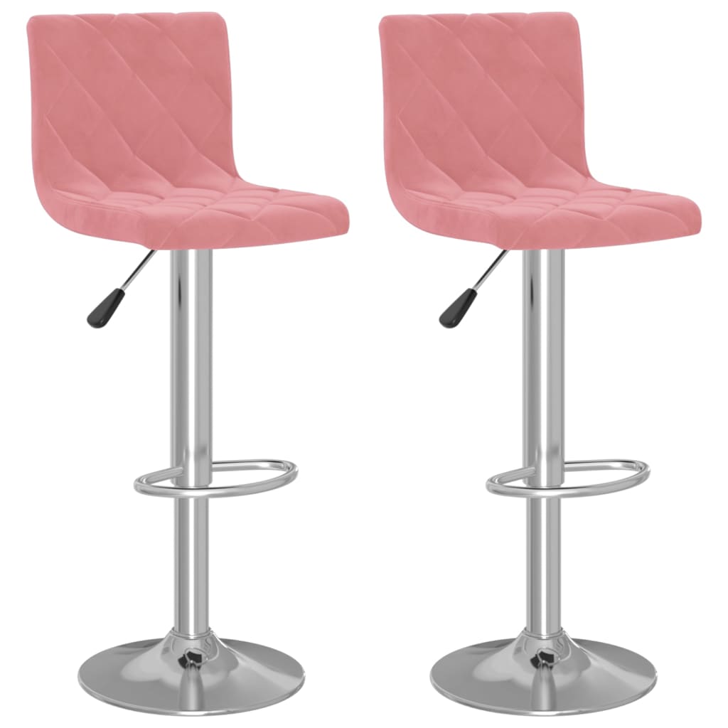 Tabourets de bar lot de 2 rose velours - XIOS