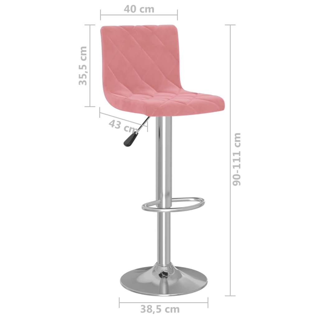 Tabourets de bar lot de 2 rose velours - XIOS