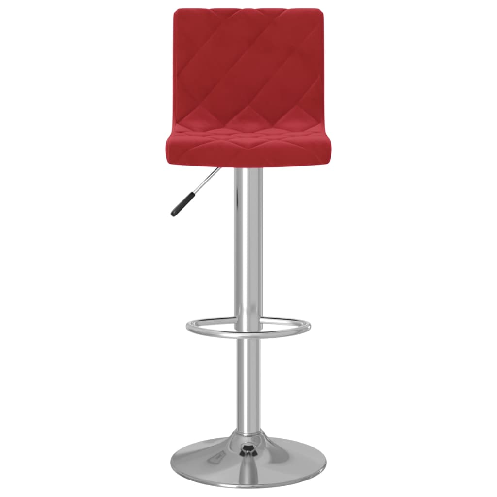 Tabourets de bar lot de 2 rouge bordeaux velours - XIOS