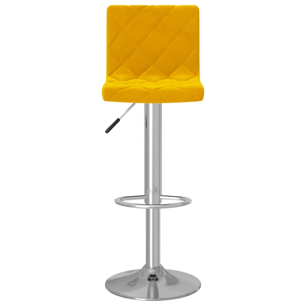 Tabourets de bar lot de 2 jaune moutarde velours - XIOS
