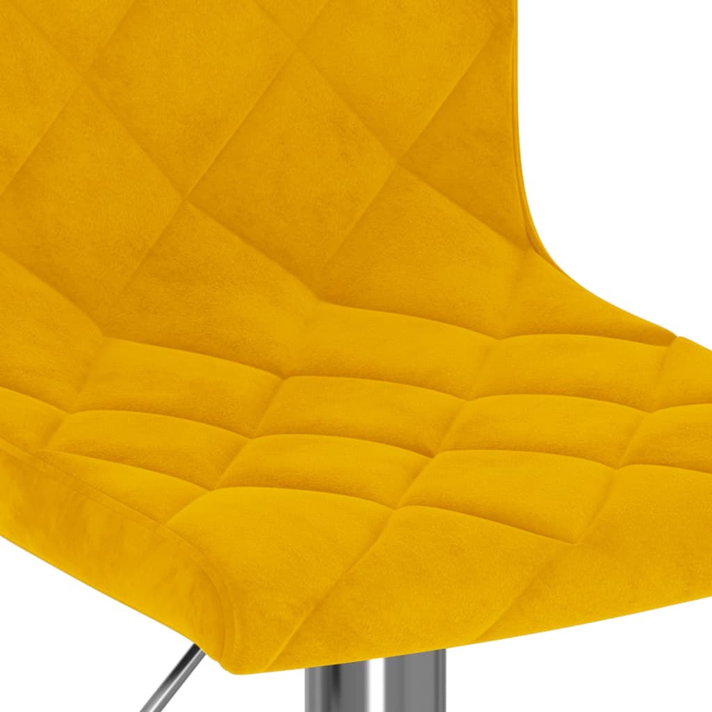 Tabourets de bar lot de 2 jaune moutarde velours - XIOS