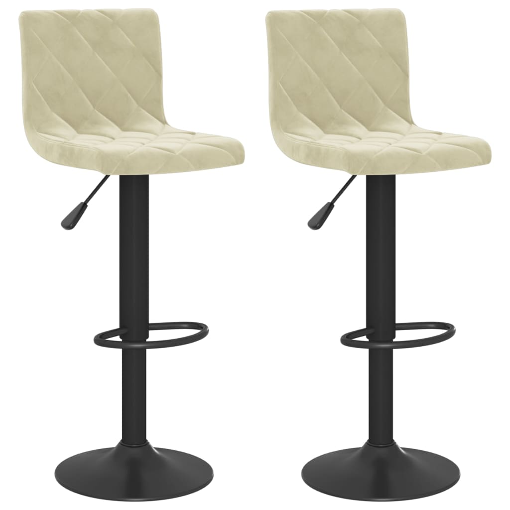 Tabourets de bar lot de 2 crème velours - XIOS