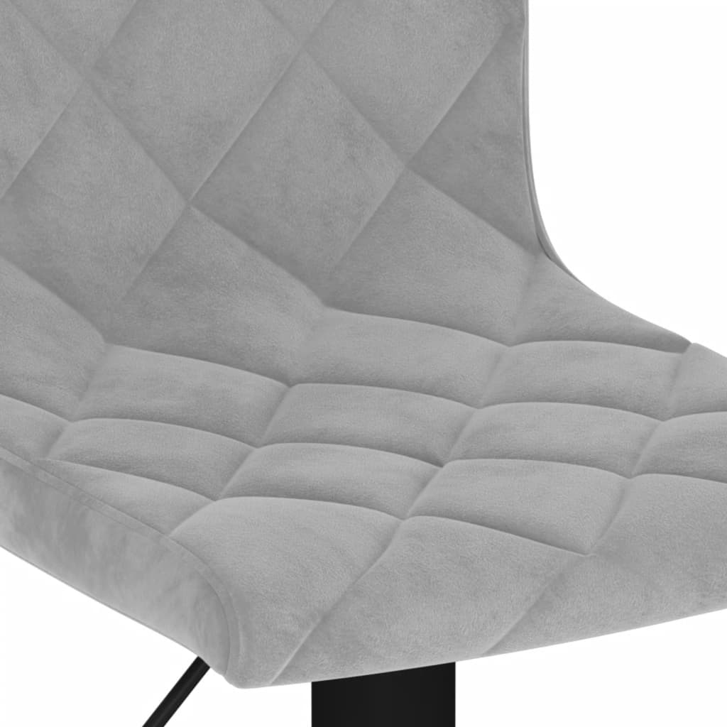 Tabourets de bar lot de 2 gris clair velours