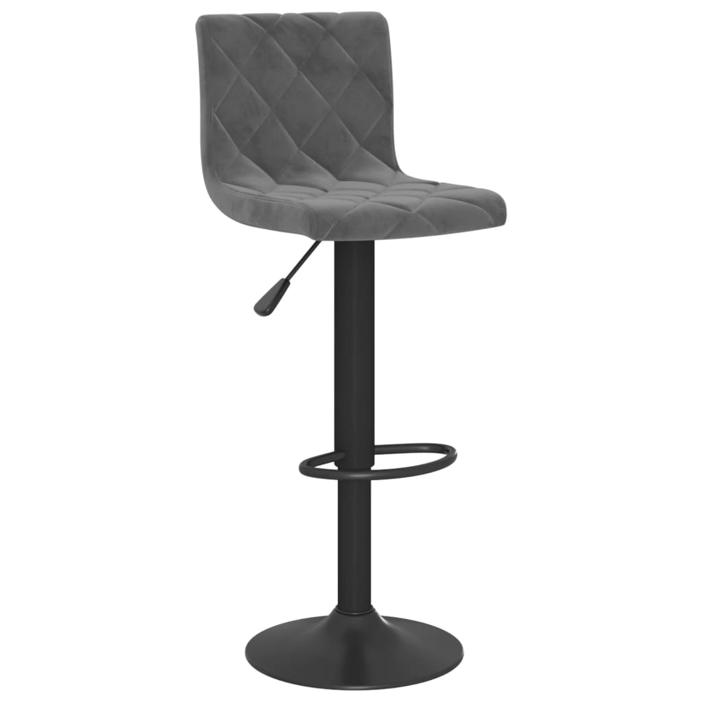Tabourets de bar lot de 2 gris foncé velours - XIOS