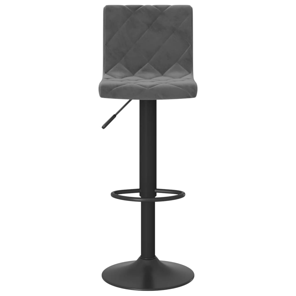 Tabourets de bar lot de 2 gris foncé velours - XIOS