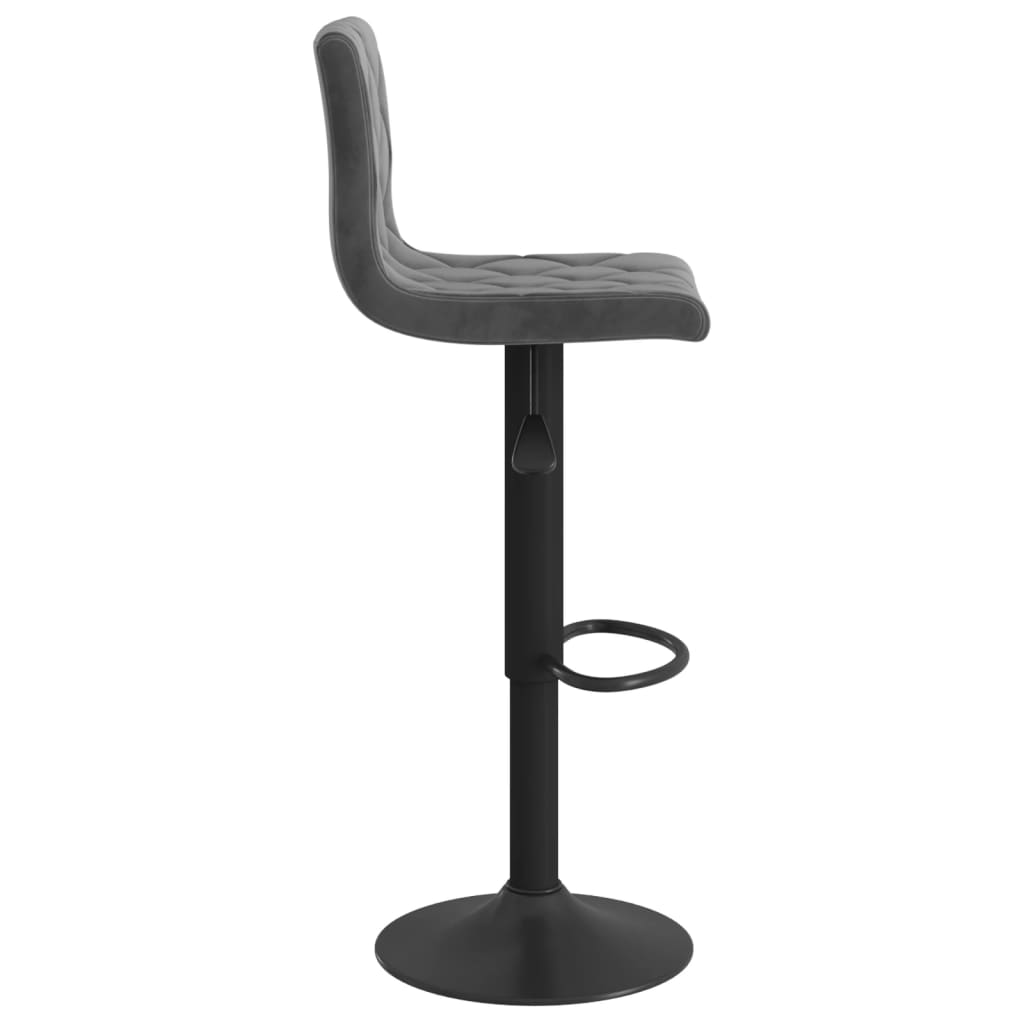 Tabourets de bar lot de 2 gris foncé velours