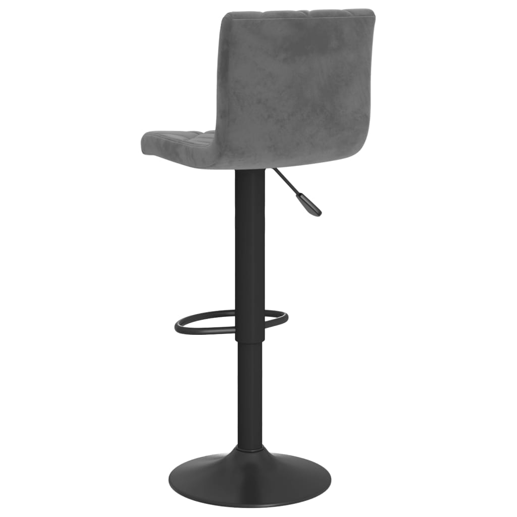 Tabourets de bar lot de 2 gris foncé velours - XIOS