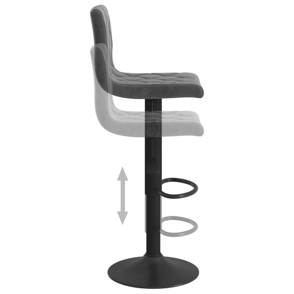 Tabourets de bar lot de 2 gris foncé velours