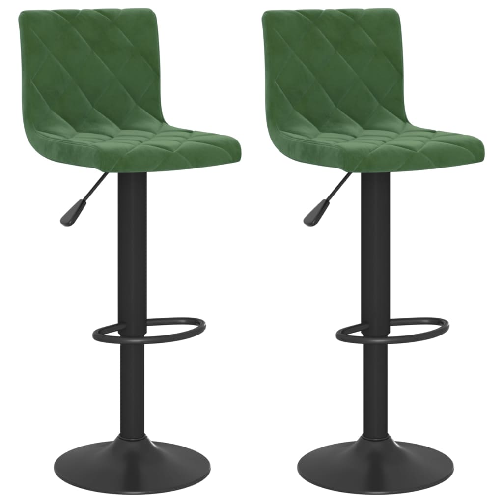 Tabourets de bar lot de 2 vert foncé velours - XIOS