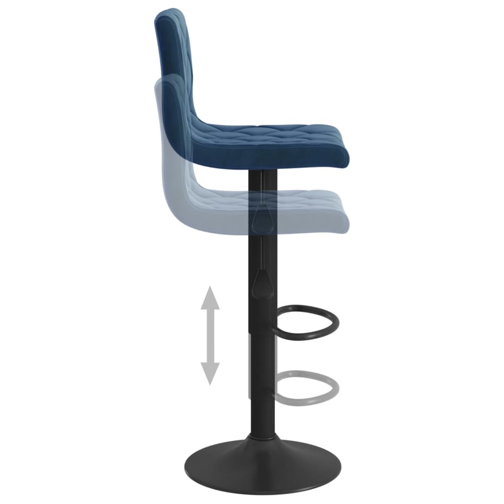 Tabourets de bar lot de 2 bleu velours - XIOS