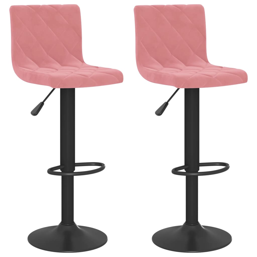 Tabourets de bar lot de 2 rose velours - XIOS