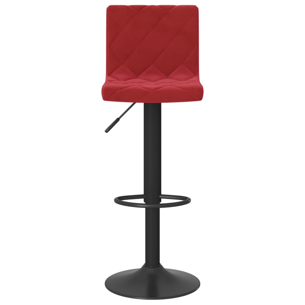 Tabourets de bar lot de 2 rouge bordeaux velours - XIOS