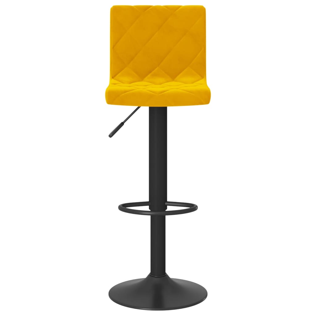 Tabourets de bar lot de 2 jaune moutarde velours - XIOS