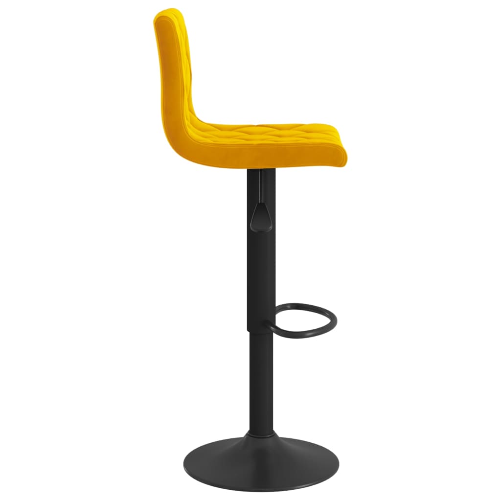Tabourets de bar lot de 2 jaune moutarde velours - XIOS