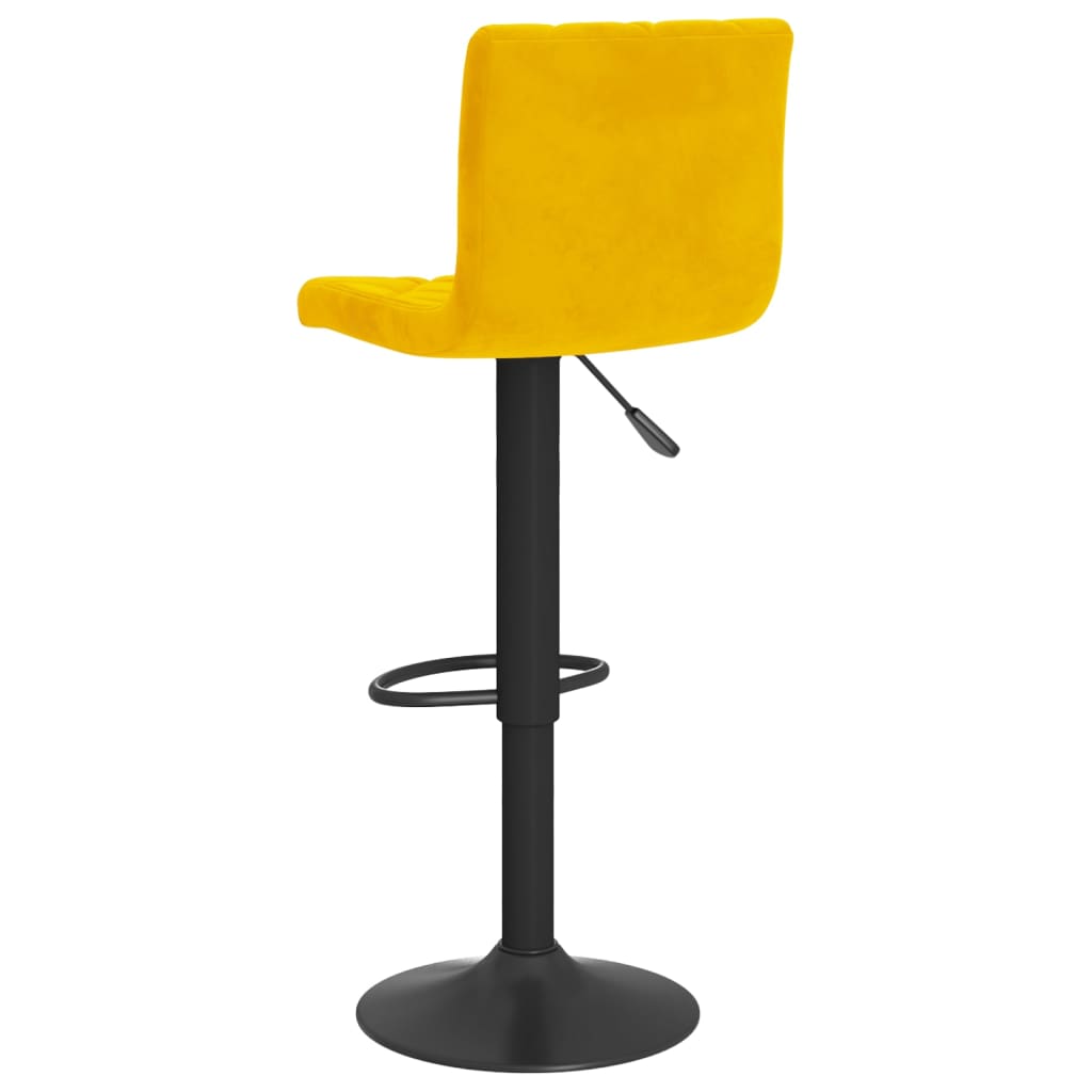 Tabourets de bar lot de 2 jaune moutarde velours - XIOS