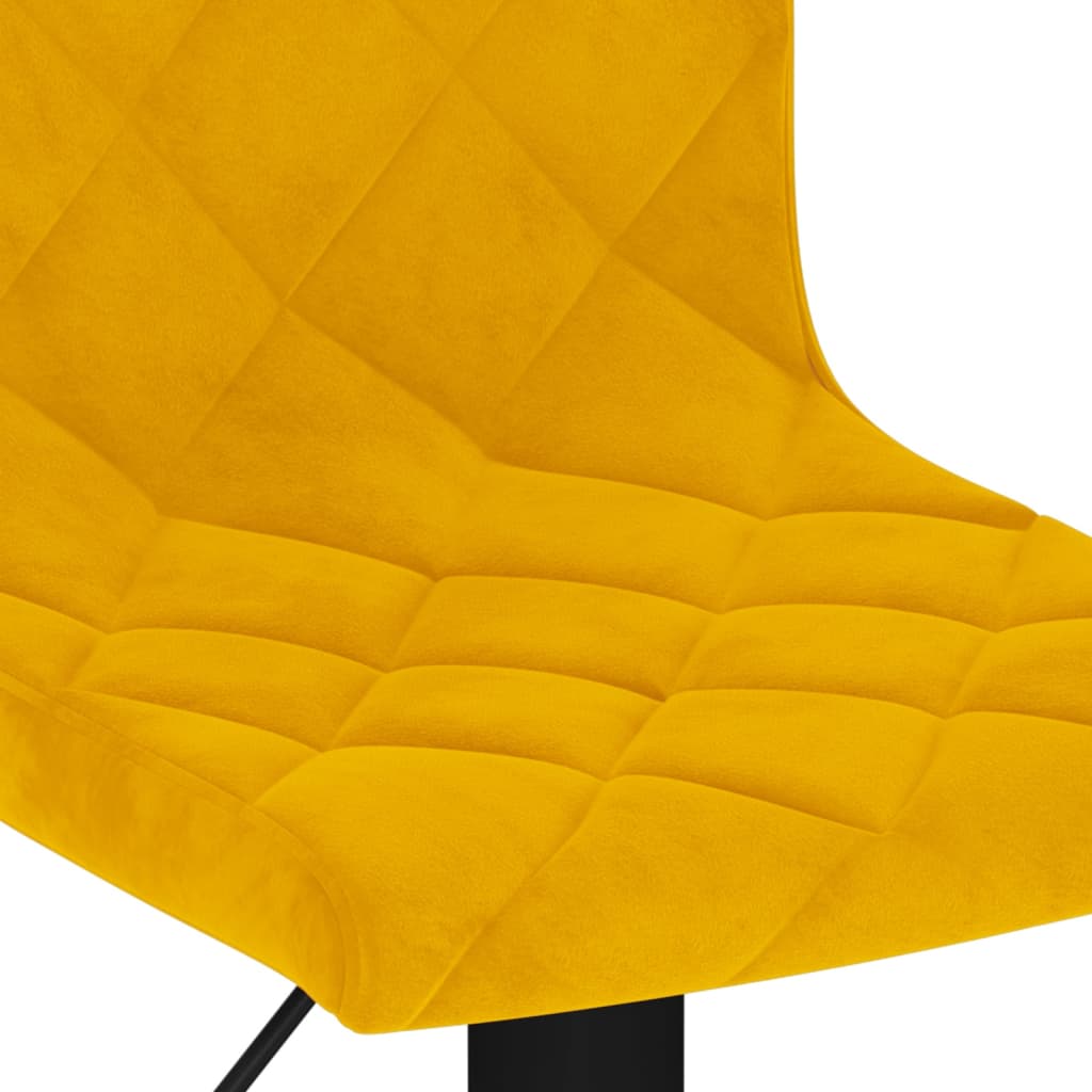 Tabourets de bar lot de 2 jaune moutarde velours