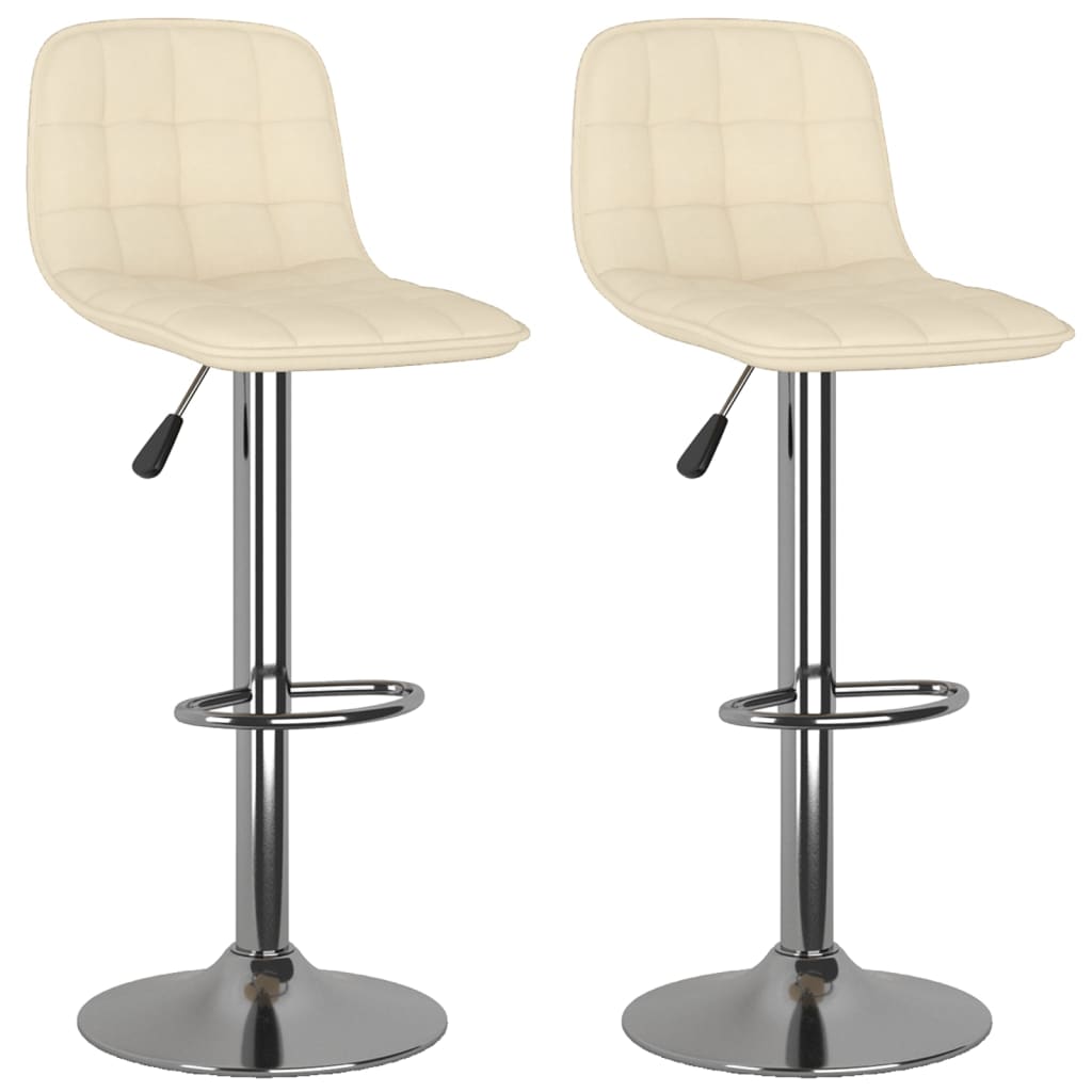 Tabourets de bar lot de 2 crème tissu - XIOS